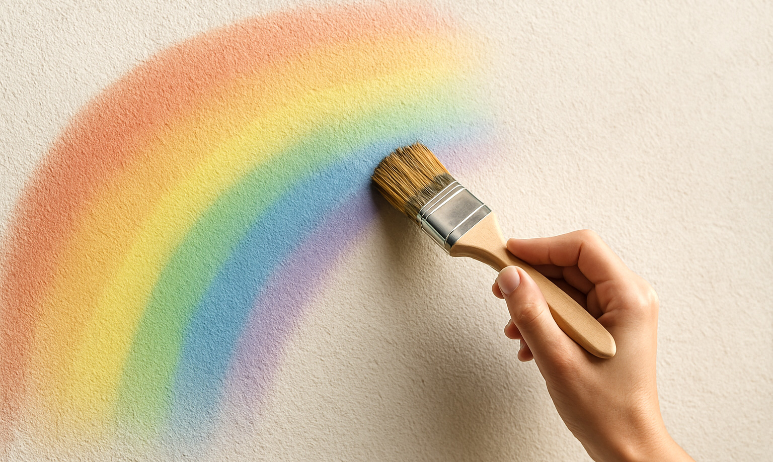 Regenbogen aus Farbstrichen