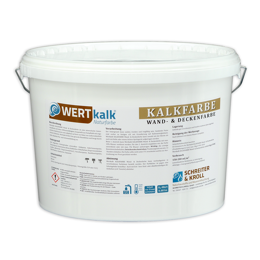 Wertkalk Kalkfarbe Wand- und Deckenfarbe | 10L